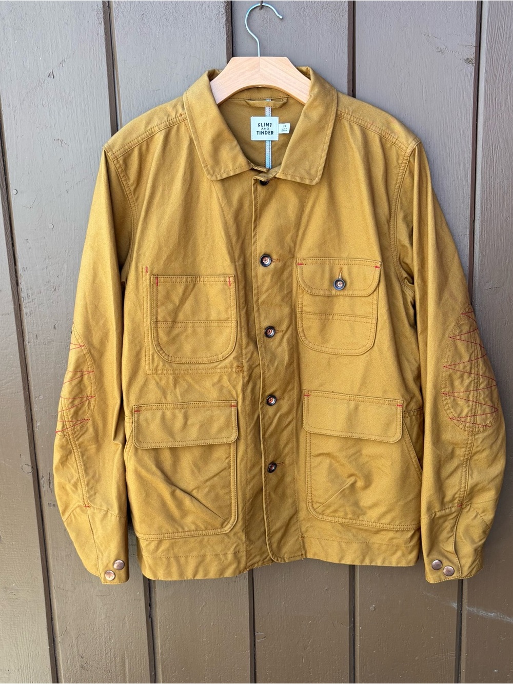Flint and Tinder Mens XS Tan Washable Waxed Drifter Jacket